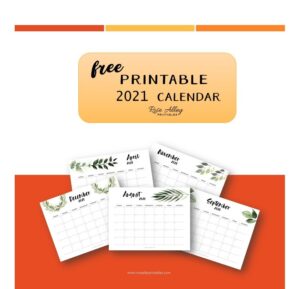 Free-Printable 2021 Monthly Calendar-Rose Alley Printables