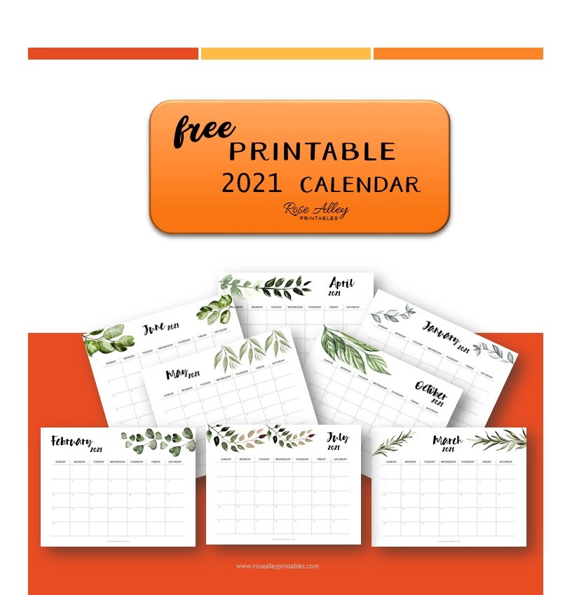 Rose Alley Printables free printable calendar