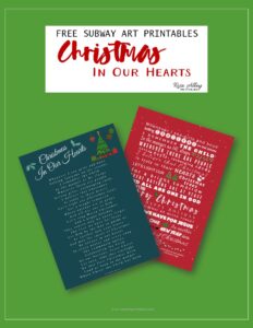 Free Subway Art Printable Christmas In Our Hearts - Rose Alley Printables
