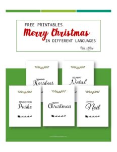 12 Free Printables Merry Christmas In Different Languages