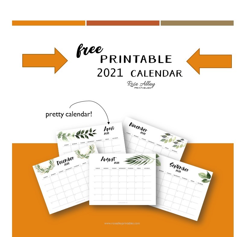 Rose Alley Printables free printable calendar