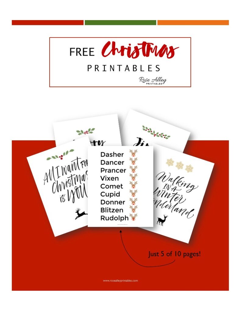 Free Christmas Printables - Rose Alley Printables