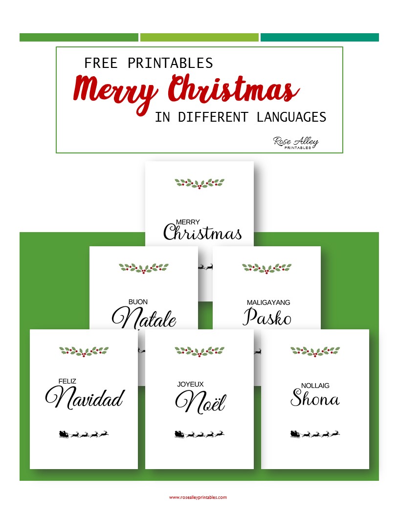 12 Free Printables Merry Christmas In Different Languages