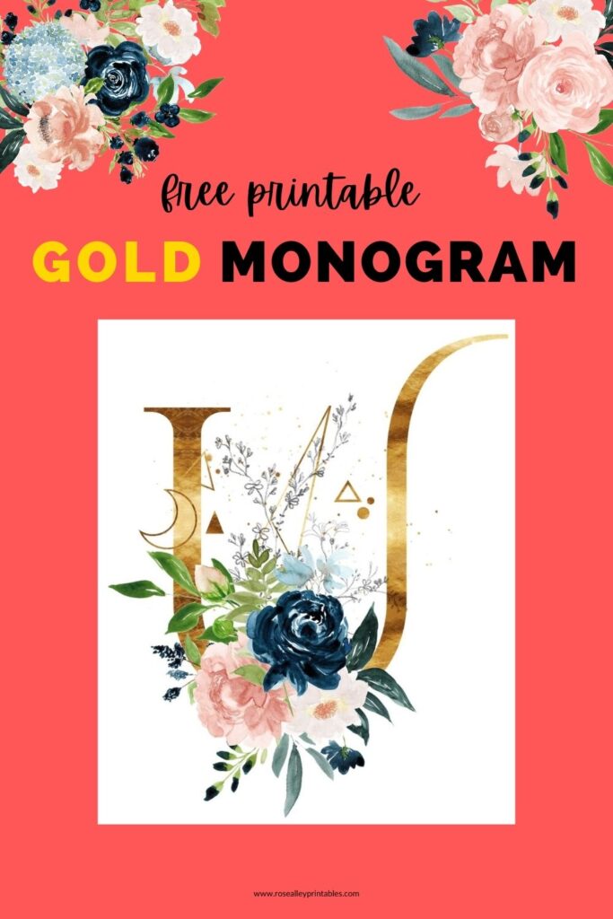 26 FREE PRINTABLE GOLD MONOGRAM