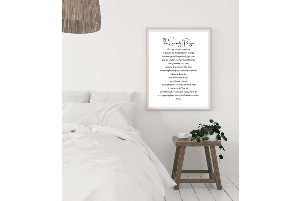Typography Print, Quote Printable, Wall Decor, Complete Version, The Serenity Prayer Wall Art
