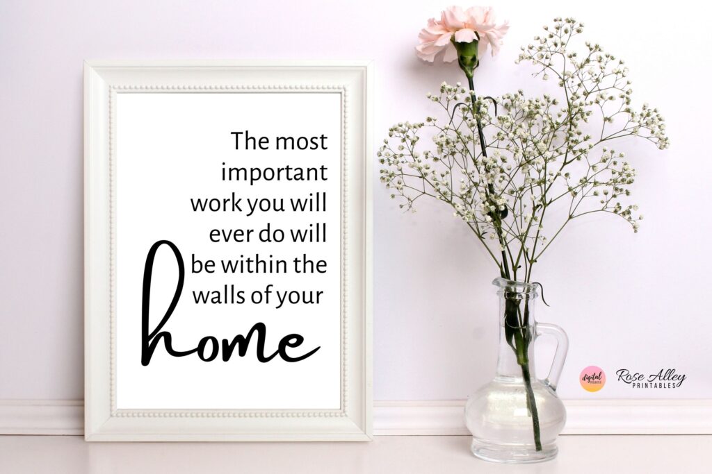 Typography Print, Quote Printable, Home Quote, Wall Decor, The Most Important Work Wall Art