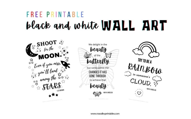 20 FREE PRINTABLE BLACK AND WHITE INSPIRATIONAL WALL ART