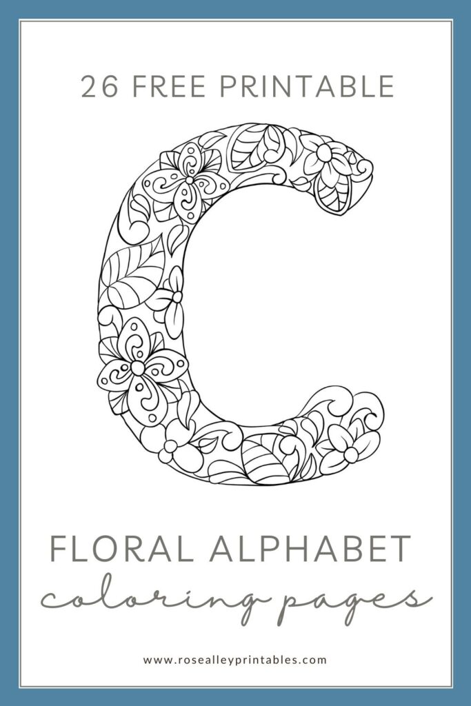 26 Free Printable Kids Floral Alphabet Coloring Pages