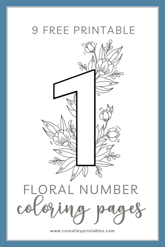 9 Free Printable Kids Floral Number Coloring Pages