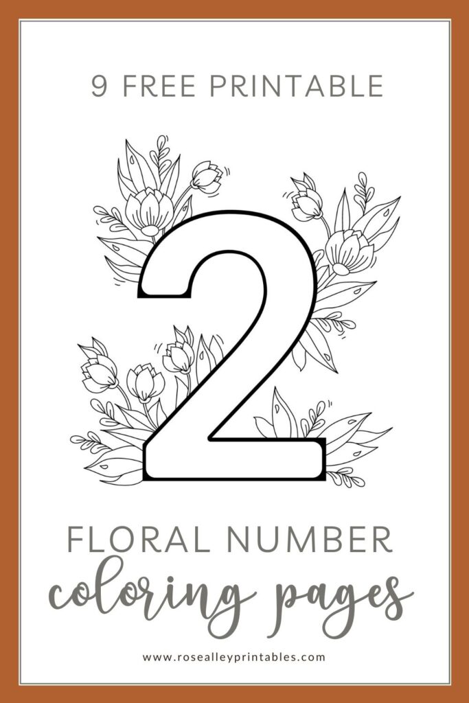 9 Free Printable Kids Floral Number Coloring Pages
