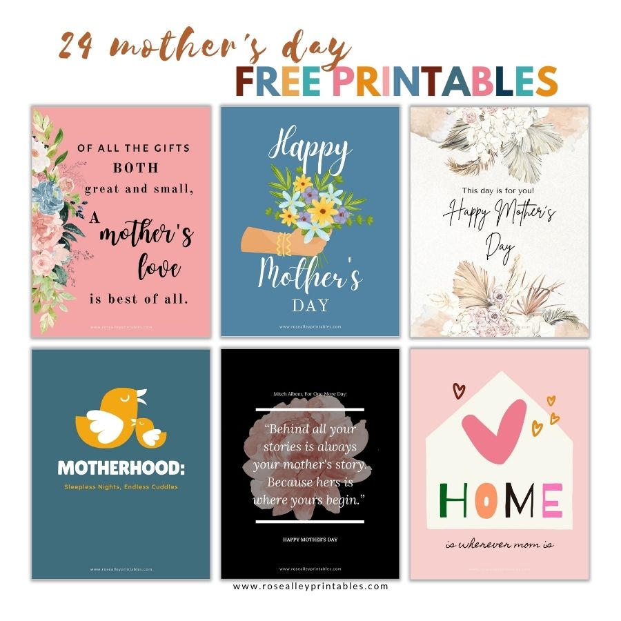 24 Mother's Day Free Printables