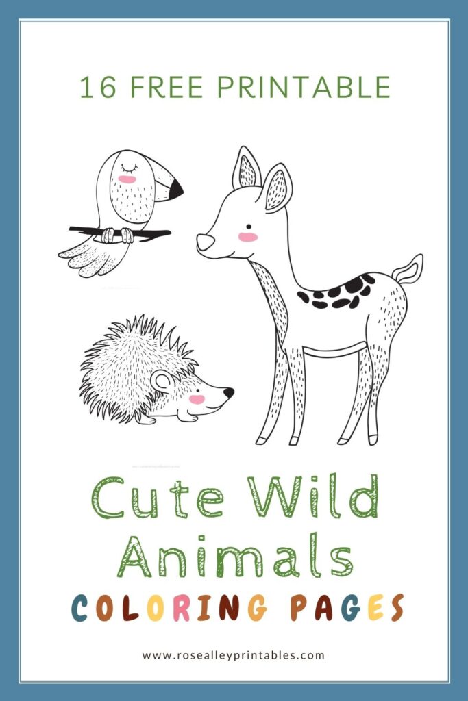 16 Free Printable Cute Wild Animals Coloring Pages
