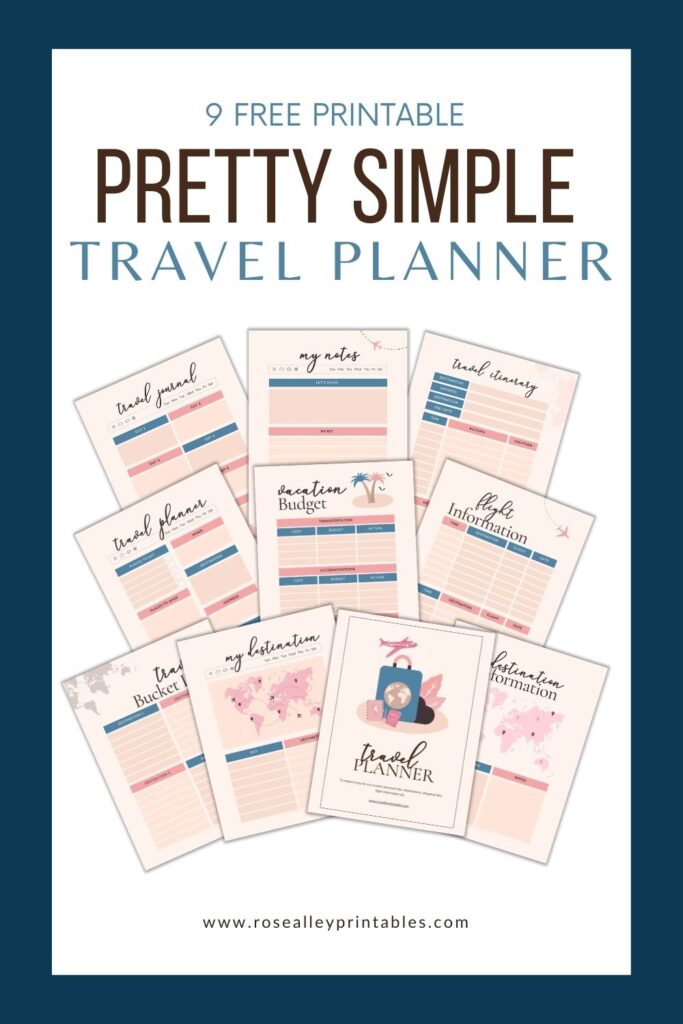 9 Free Printable Pretty Simple Travel Planner