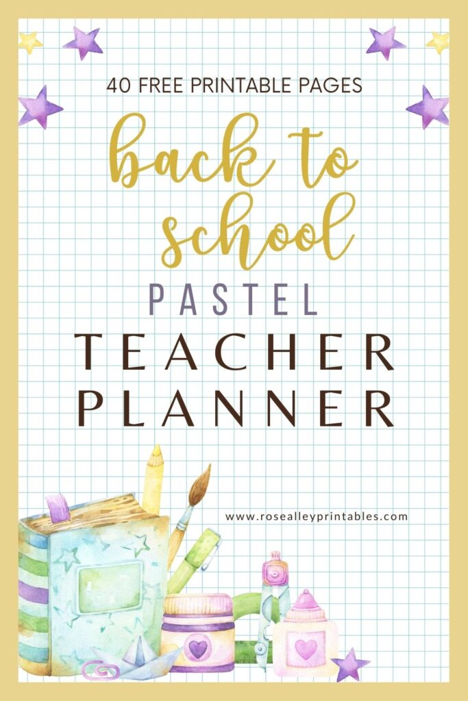 40 Free Printable Back To School Pastel Teacher Planner