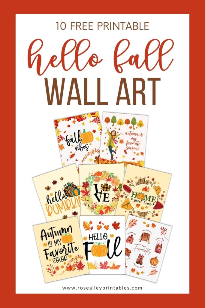 10 Free Printable Hello Fall Wall Art