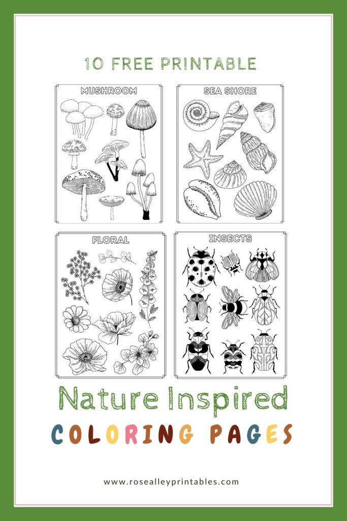 10 Free Printable Nature Inspired Coloring Pages