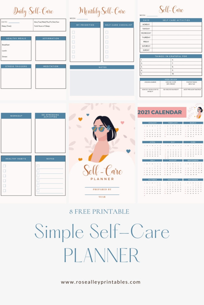 8 Free Printable Simple Self-Care Planner