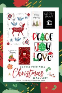 20 Free Printable Christmas Wall Art