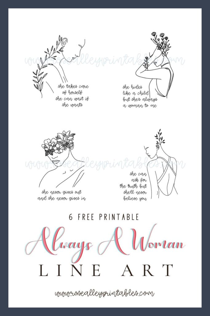 6 Free Printable Always A Woman Line Art