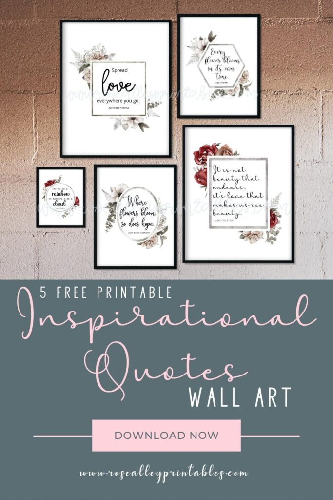 5 Free Printable Inspirational Quotes Wall Art