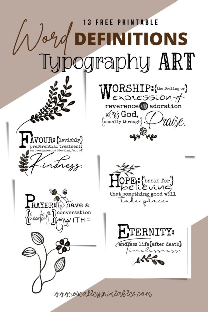 13 Free Printable Word Definitions Typography Art
