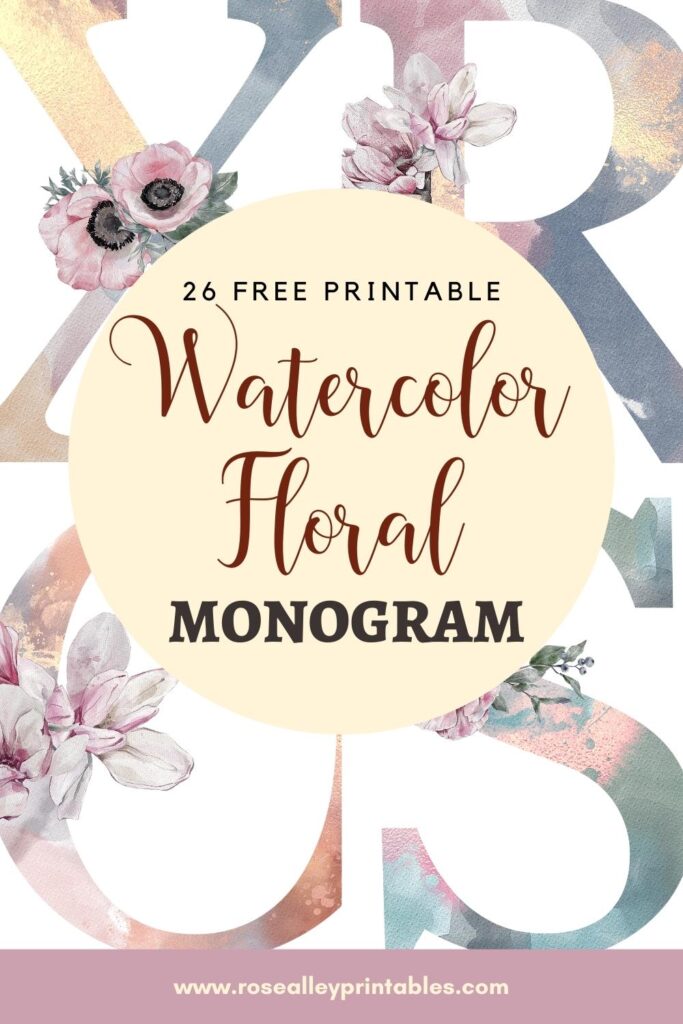 26 Free Printable Watercolor Floral Monogram