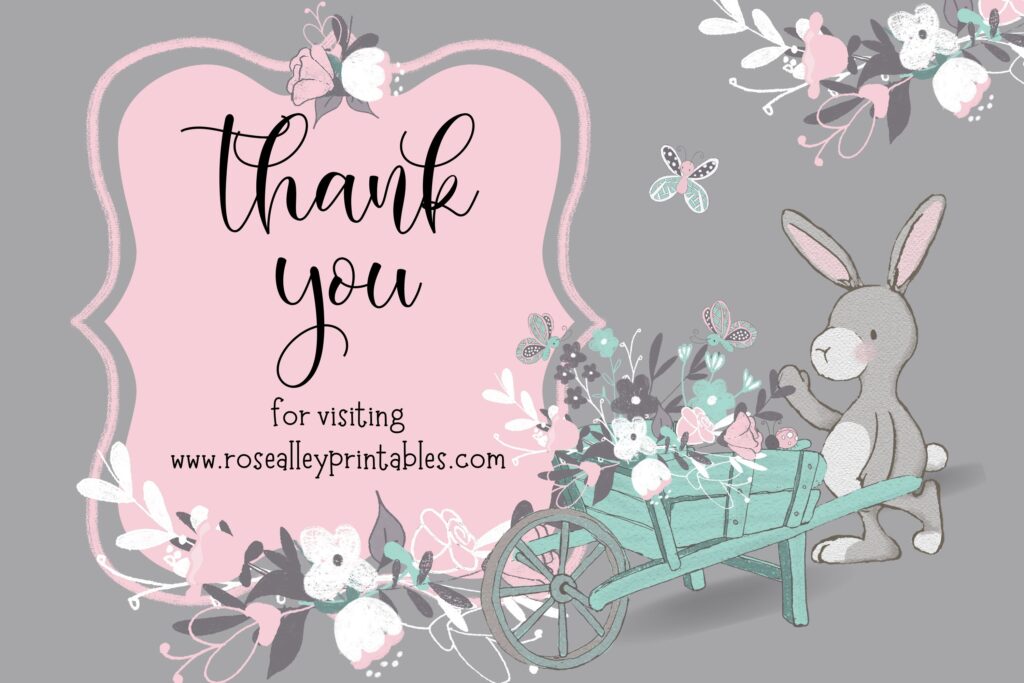 5 Free Printable Spring and Easter Bunnies Wall Art