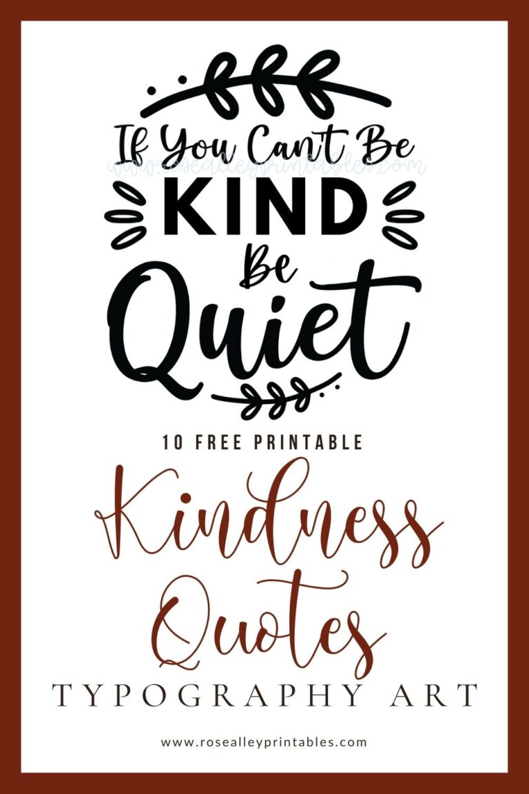 10 Free Printable Kindness Quotes Typography Art