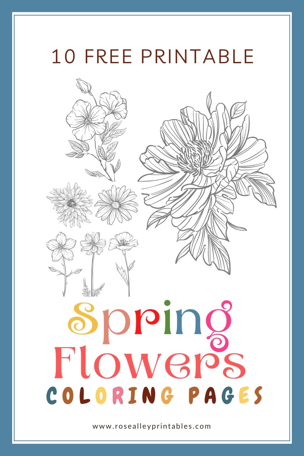 10 Free Printable Spring Flowers Coloring Pages