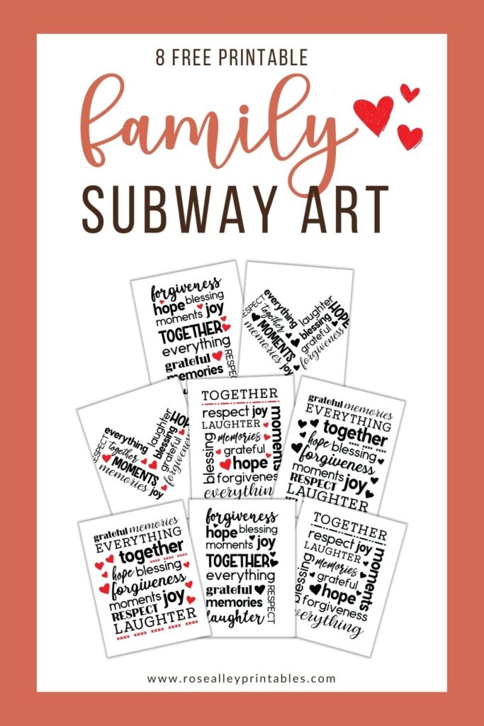 8 Free Printable Family Subway Art