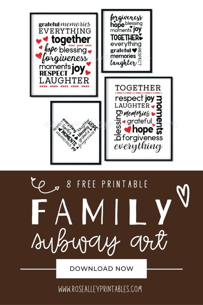 8 Free Printable Family Subway Art