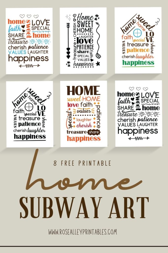 8 Free Printable Home Subway Art