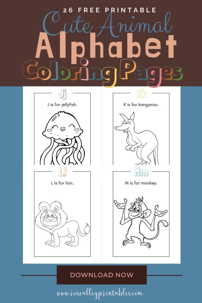 26 Free Printable Cute Animal Alphabet Coloring Pages