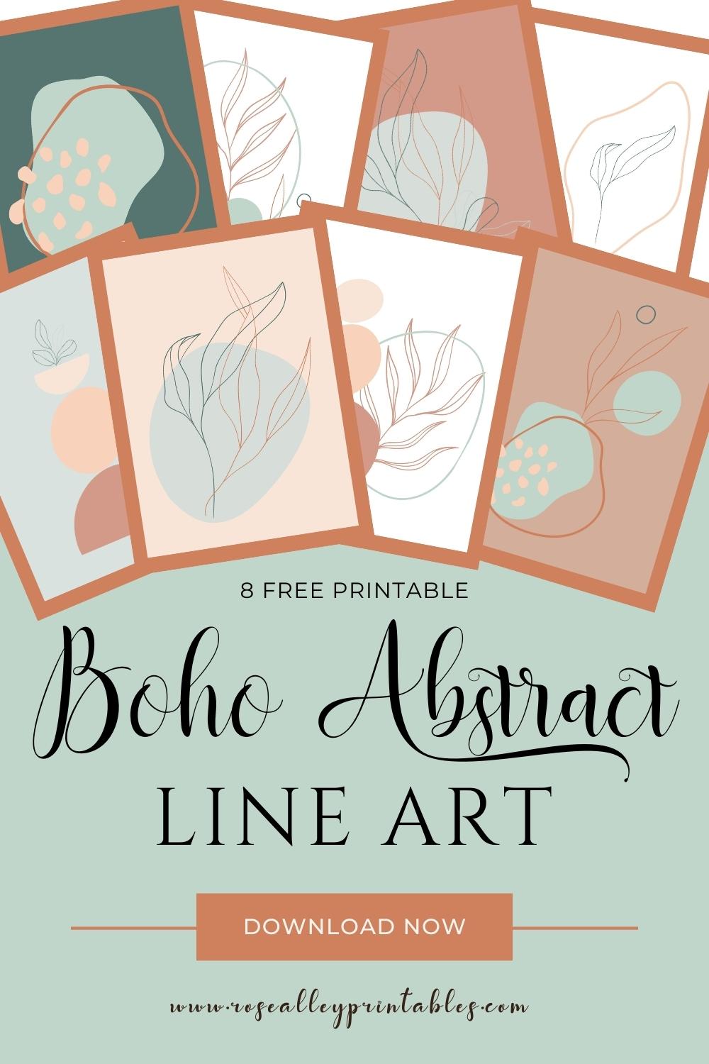 free printable boho abstract line art