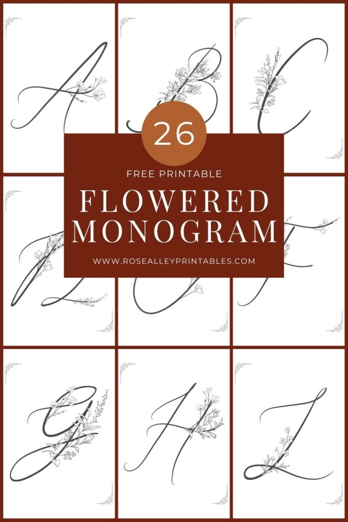 26 Free Printable Flowered Monogram