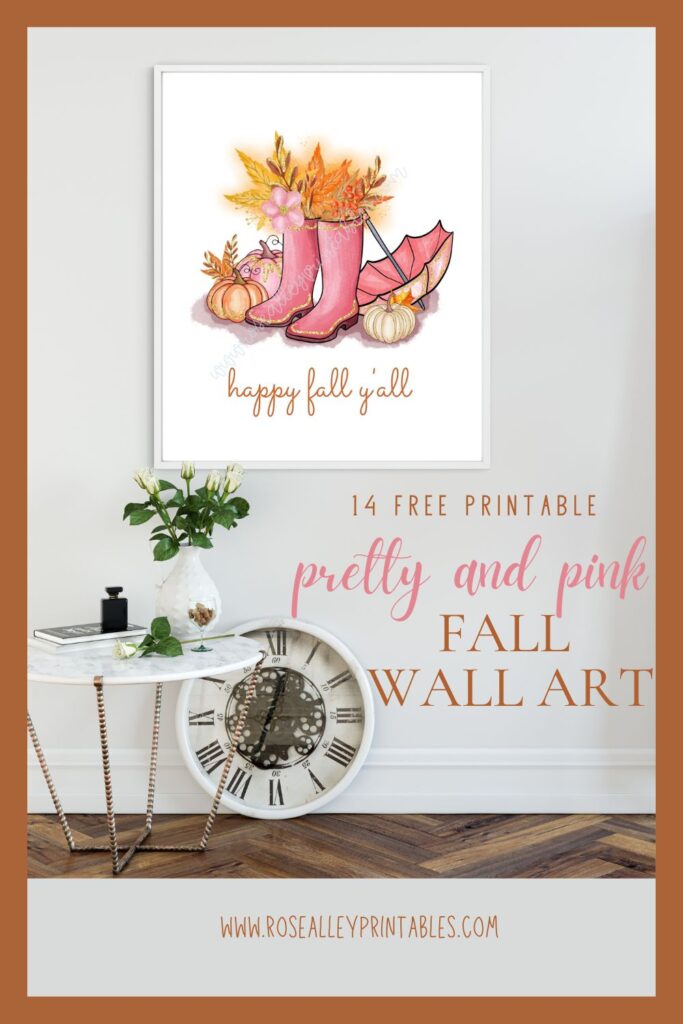 14 Free Printable Pretty and Pink Fall Wall Art