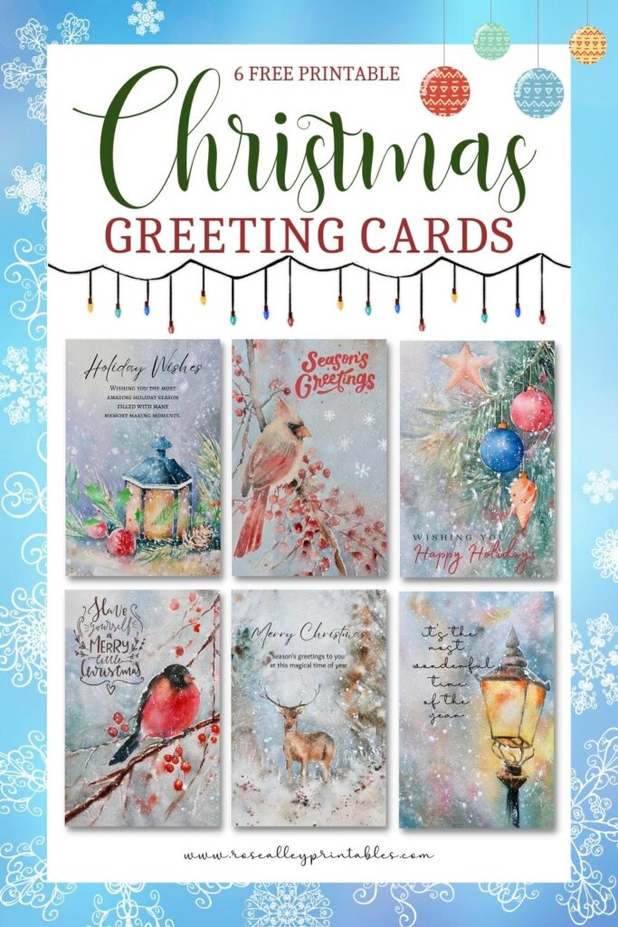 6 Free Printable Christmas Greeting Cards