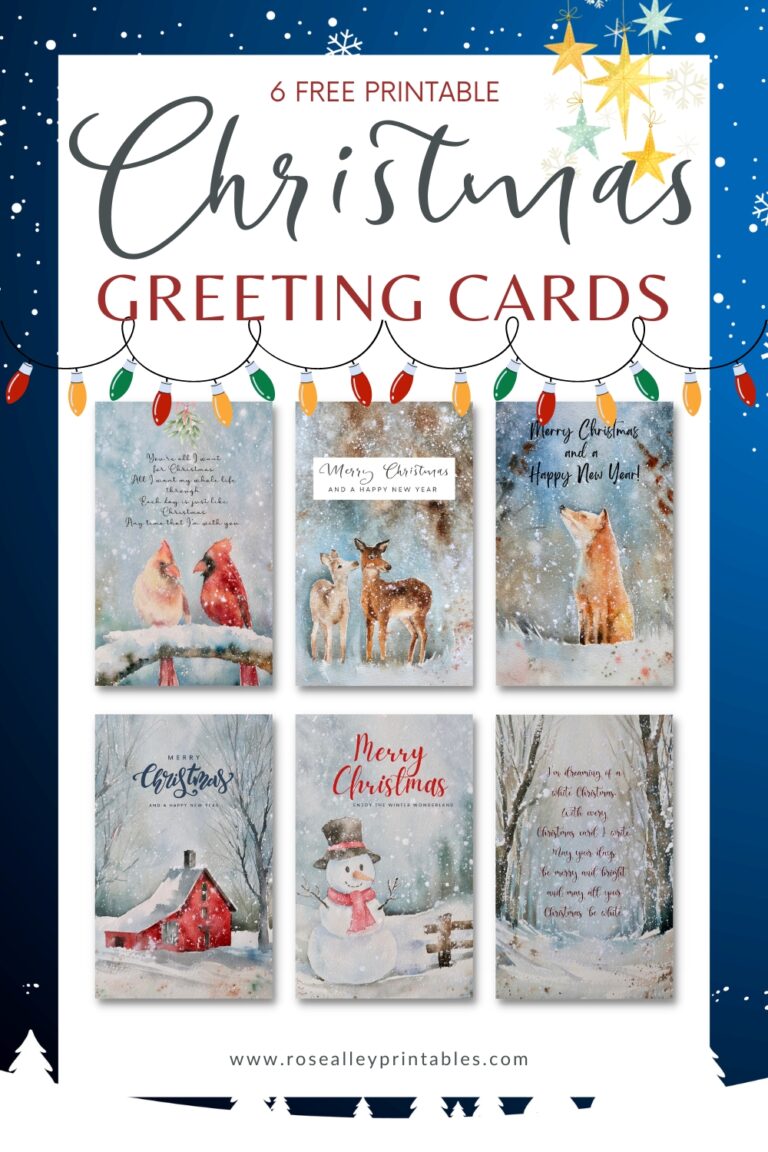 6 Free Printable Christmas Greeting Cards