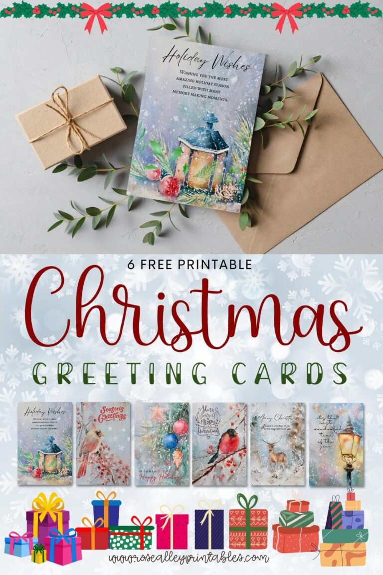 6 Free Printable Christmas Greeting Cards (Set 2)