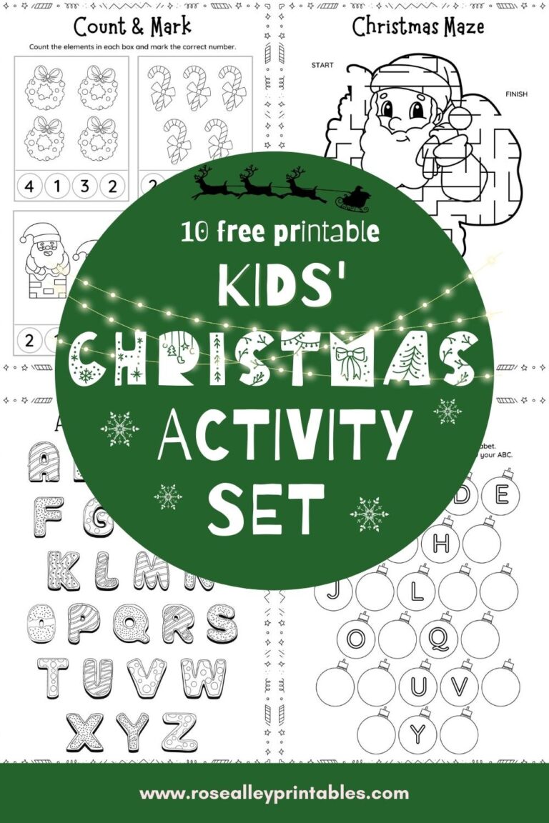 10 Free Printable Kids Christmas Activity Set