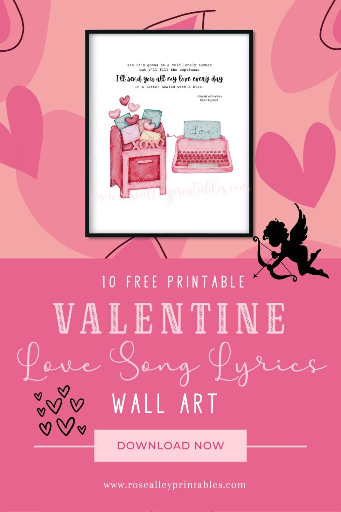 10 Free Printable Valentine Love Song Lyrics Wall Art