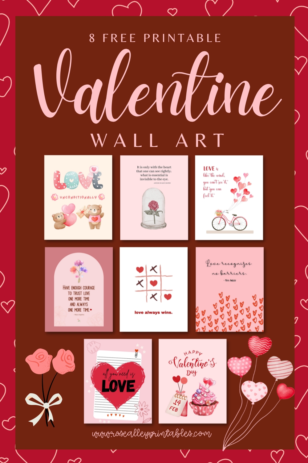 8 Free Printable Valentine Wall Art