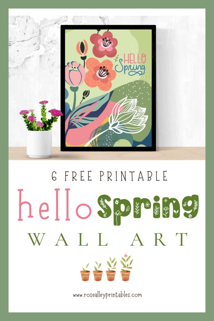 6 Free Printable Hello Spring Wall Art