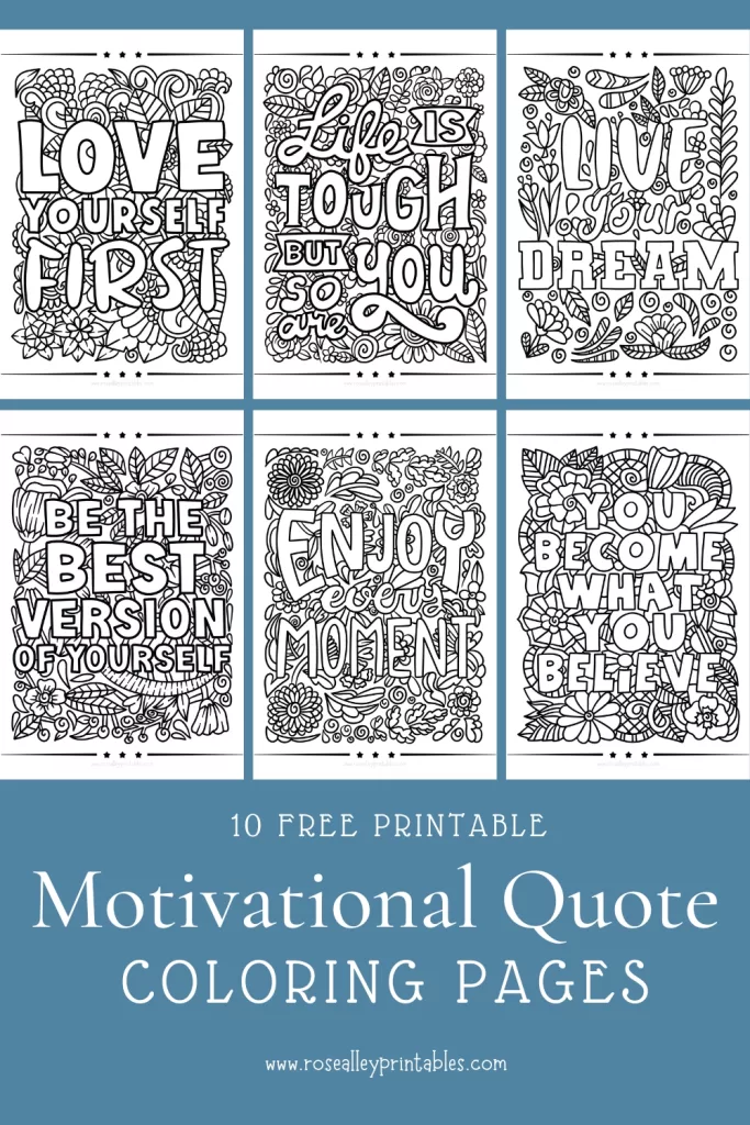 10 Free Printable Motivational Quote Coloring Pages