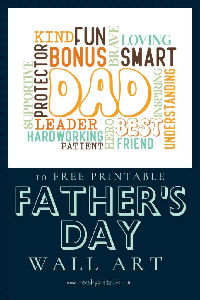 10 Free Printable Father's Day Wall Art