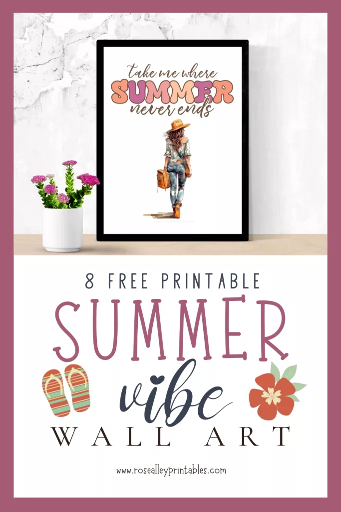 8 Free Printable Summer Vibe Wall Art