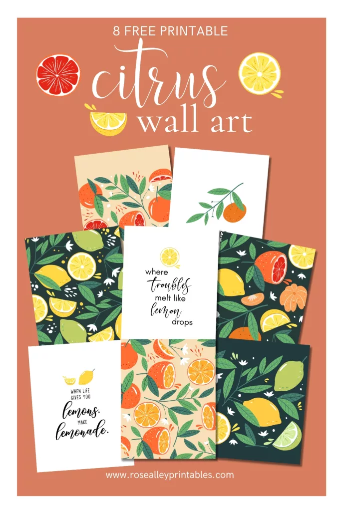8 Free Printable Citrus Wall Art
