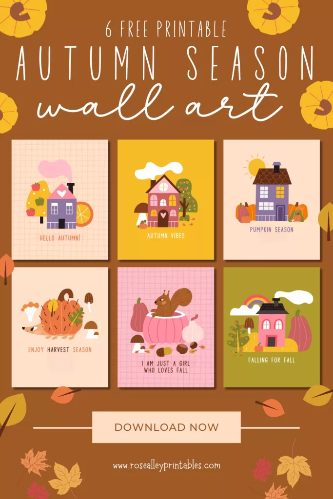 6 Free Printable Autumn Season Wall Art 