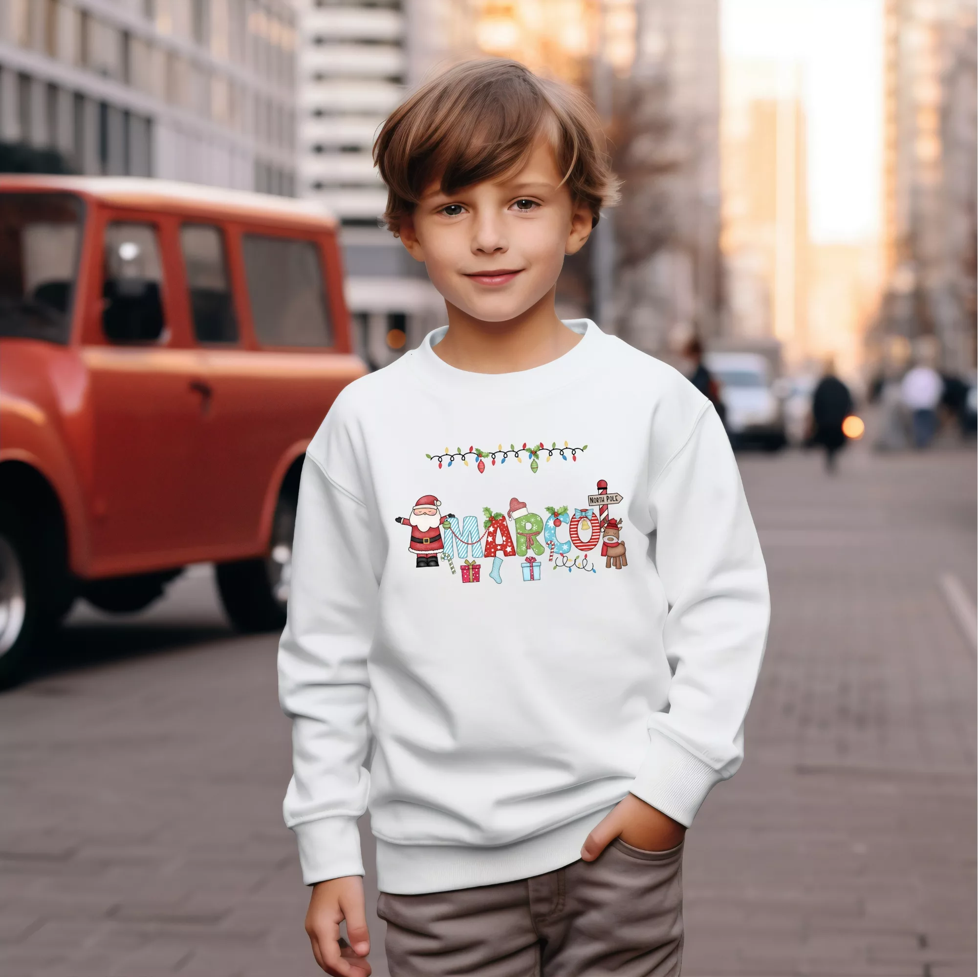 Christmas Sweatshirt For Kids, Personalized Sweatshirt