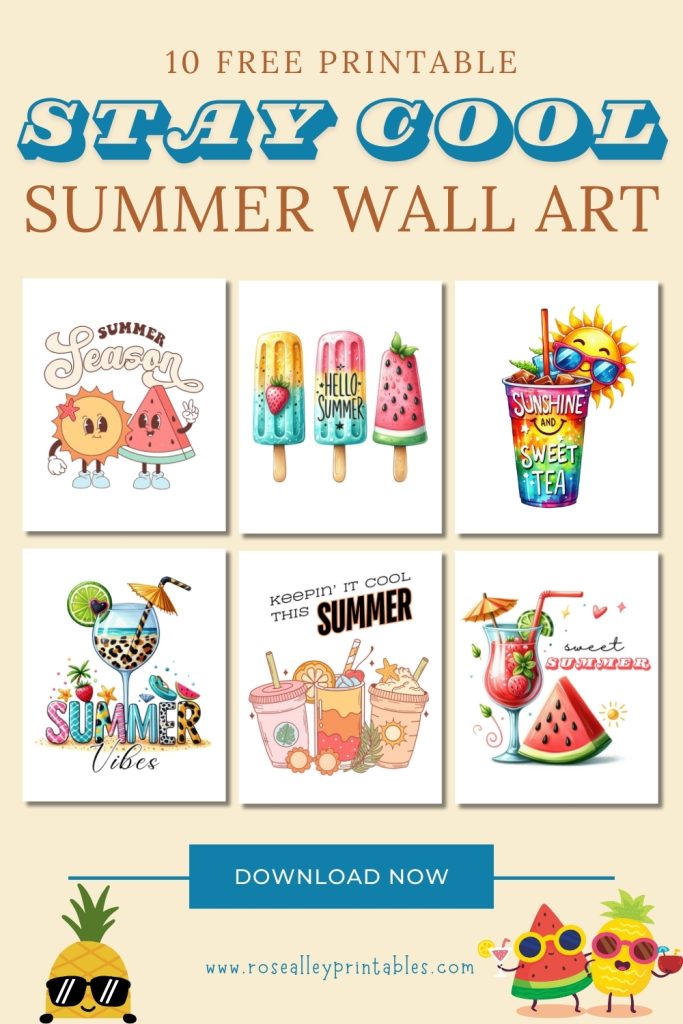 10 Free Printable Stay Cool Summer Wall Art